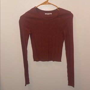 O'Neill Women's Long Sleeve Ribbed Top - Deep Rust